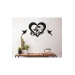 Home Office Wooden Decorative Wall Painting Heart With Rings 40X40Cm Black