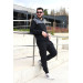 Relaxed Fit Men Tracksuit With Pockets And Elasticated Hems, Black, Size S