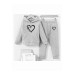 Girl Suit Black Heart Printed Tracksuit Set Girl, 12 Years Old