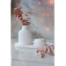 White Color 3 Piece Tealight Vase Tray Set