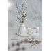 White Color 4 Piece Scented Soy Candle Vase Tray Set