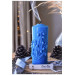 Floral Patterned Vanilla Scented Baton Candle Blue