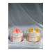 Tangerine Strawberry Cupcake Vanilla Scented Double Candle White Pink Orange