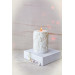 Butterfly Patterned Soy Wax Baton Candle White