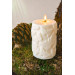 Butterfly Patterned Soy Wax Baton Candle White