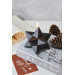 Star And Large Size Bubble Soy Wax Candle Set Black 14Cm