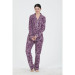 Women Patterned Buttoned Pajama Set