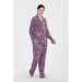 Women Patterned Buttoned Pajama Set