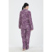 Women Patterned Buttoned Pajama Set