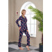 Women Buttoned Patterned Pajama Set