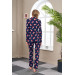 Women Buttoned Patterned Pajama Set