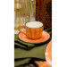 Hand Decorated 4 Piece Coffee Set For 2 Persons Orange