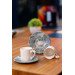 Porcelain 4 Piece Coffee Set For 2 Persons 100 Ml