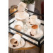 Platinum Gilded 12 Piece Porcelain Coffee Set For 6 People