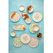 14 Piece Stackable Breakfast Set With Floral Design For 6 Persons