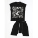 Black Graf Harem Boy Shorts Set