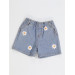 Daisy Embroidered Girls Denim Shorts