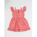 Plaid Sleeves Ruffled Girl Dress