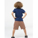 Brown Written Boy Shorts Set