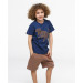 Brown Written Boy Shorts Set