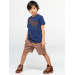 Brown Written Boy Shorts Set