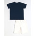 Bow Tie White Denim Shorts T Shirt Set