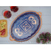 Copper Oval Serving Tray, Blue, Set Of Two