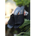 Black Knitted Transparent Heeled Slippers