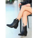 Black Leather Heeled Boots