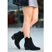 Black Suede Heeled Boots