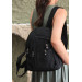 Black Satin Backpack