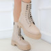 Nude Skin Lace Up Boots