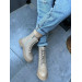 Nude Skin Lace Up Boots