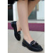 Black Patent Leather Ballerina Shoes