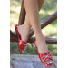 Red Patent Leather Bow Slippers