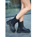 Black Leather Heeled Boots