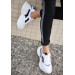 White Skin Black Detailed Lace Up Sneakers