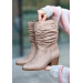 Mink Suede Heeled Boots