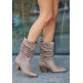 Mink Suede Heeled Boots