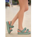 Mint Green Skin Sandals