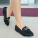 Black Leather Ballerina Shoes