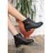 Black Leather Heeled Boots