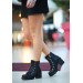 Black Leather Lace Up Boots