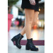 Black Leather Lace Up Boots