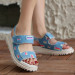 Blue Denim Velcro Sandals