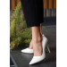 White Leather Stiletto Shoes