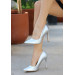 Silver Skin Stiletto Shoes