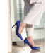 Hillar Saks Blue Leather Stiletto Shoes