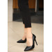 Black Leather Stiletto Shoes