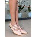 Beige Patent Leather Ballerina Shoes